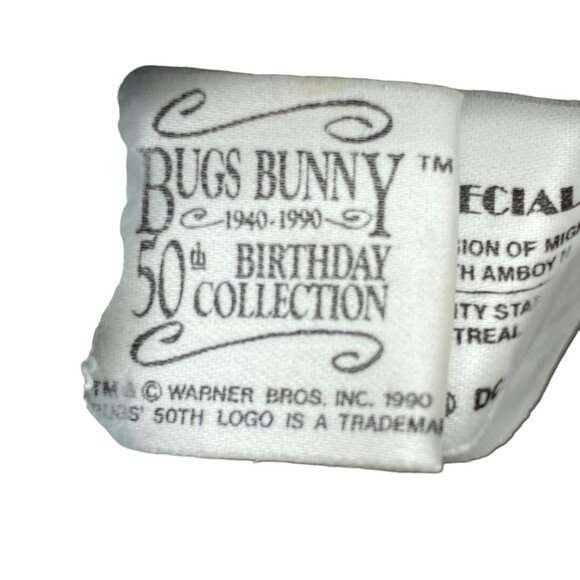 Vintage Bugs Bunny Plush Hand Puppet Looney Tunes 50th Birthday 24K Co 1990 14" - Picture 4 of 8